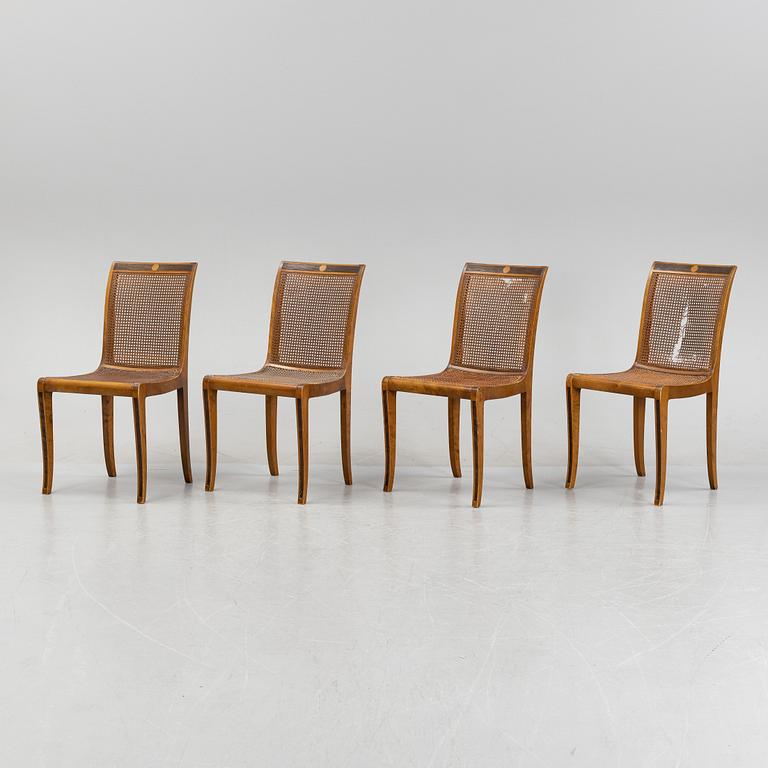 Carl Malmsten, stolar 4 st, "Brevik", Nordiska Kompaniet, daterade 1931.