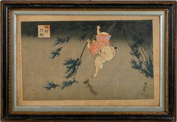 OKÄND KONSTNÄR, akvarell och tusch, Japan, sekelskiftet 1900.