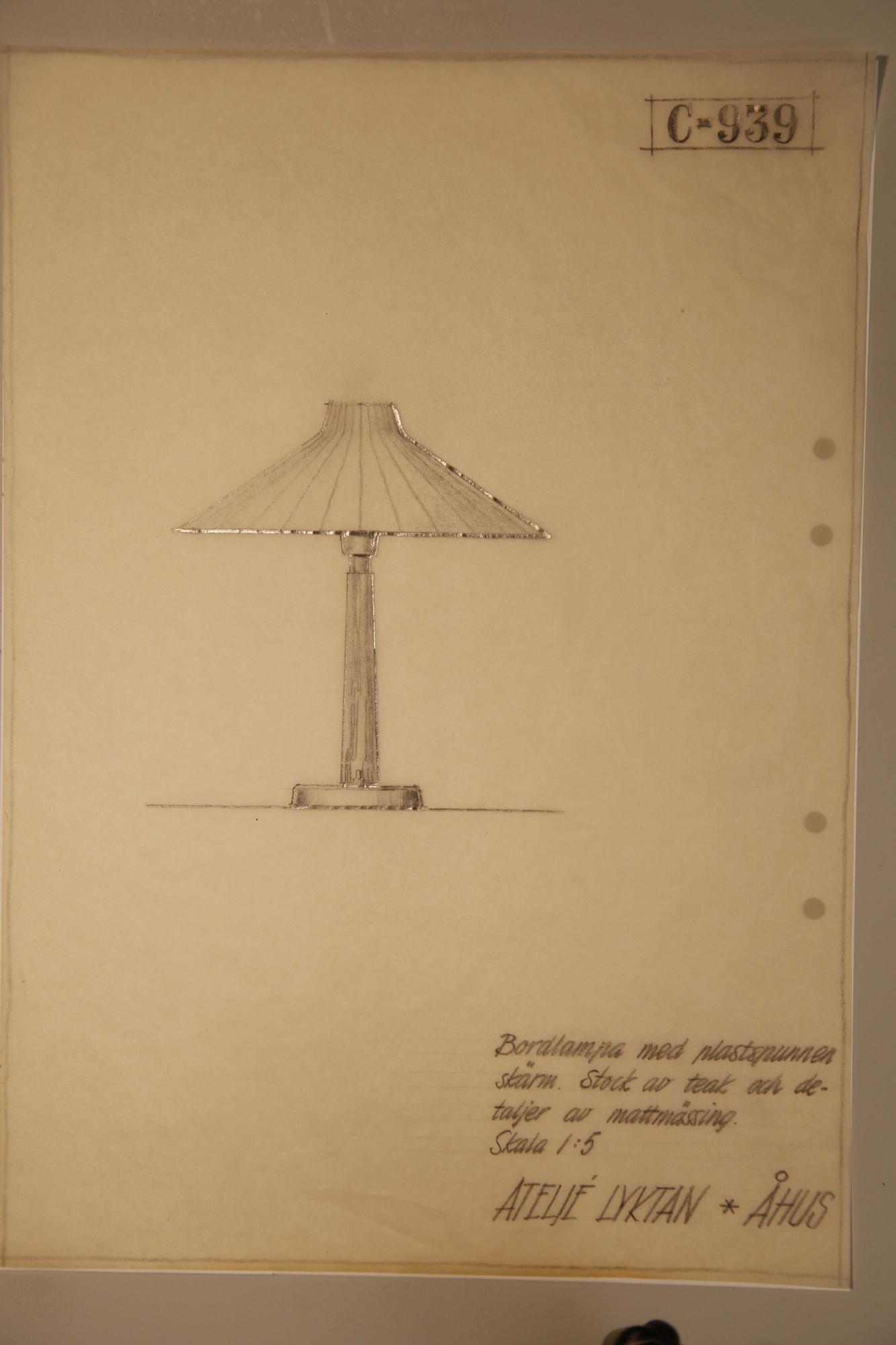 Hans Bergström, a table lamp model "E1240", Asea, Sweden, 1940s-50s.