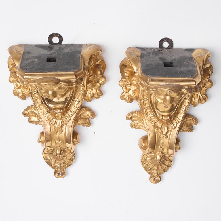 A pair of Swedish Rococo consoles, 1700's.