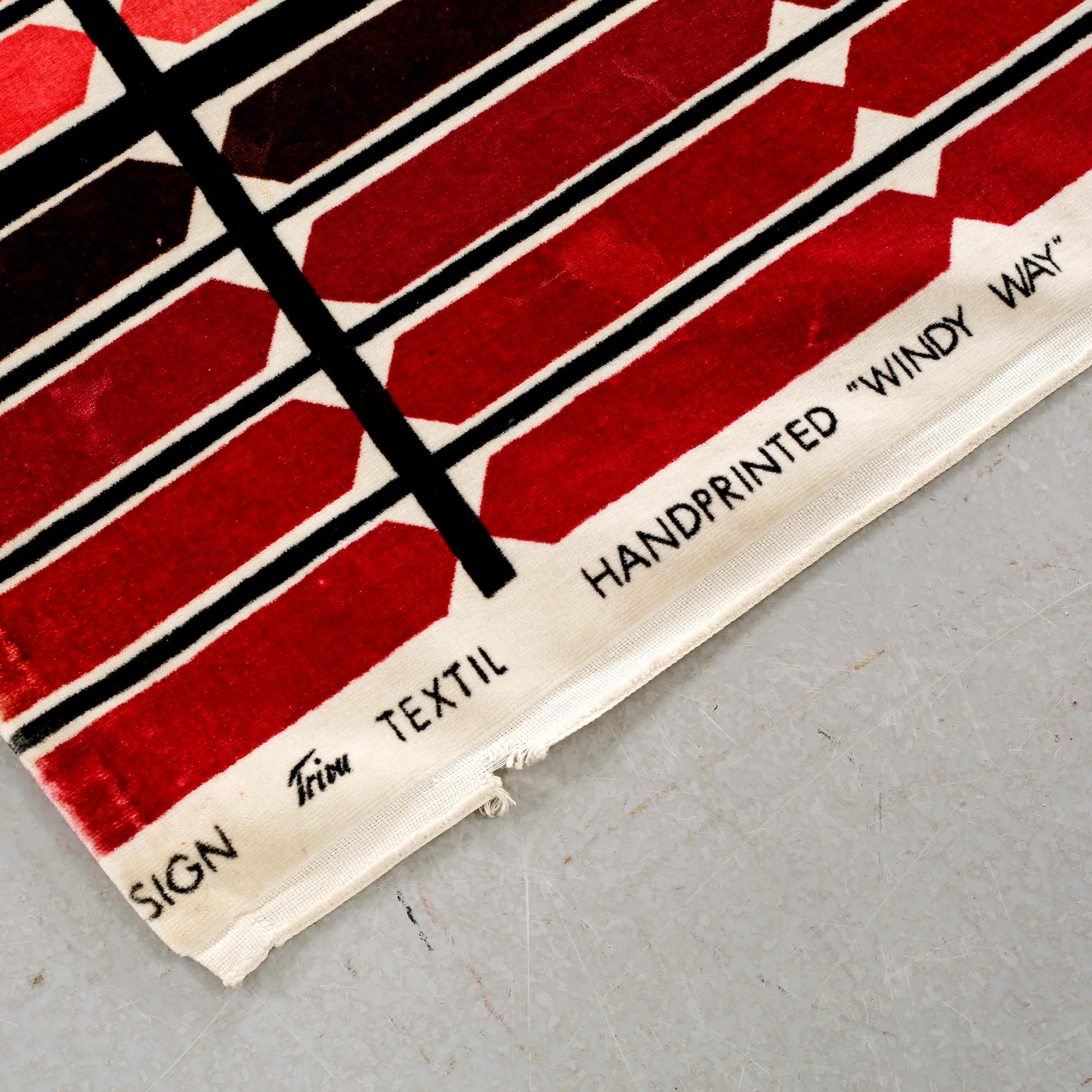 ASTRID SAMPE, textilvåd, "Windy Way", Triva Textil för Nordiska Kompaniet, omkring 1900-talets mitt.