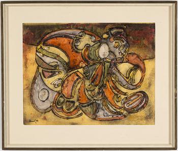 AVINASH CHANDRA, mixed media, signed and dated 64.