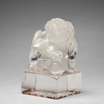 768. A rock chrystal seal stamp, late Qing dynasty.