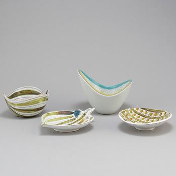 STIG LINDBERG, four earthenware bowls from Gustavsberg skudio.