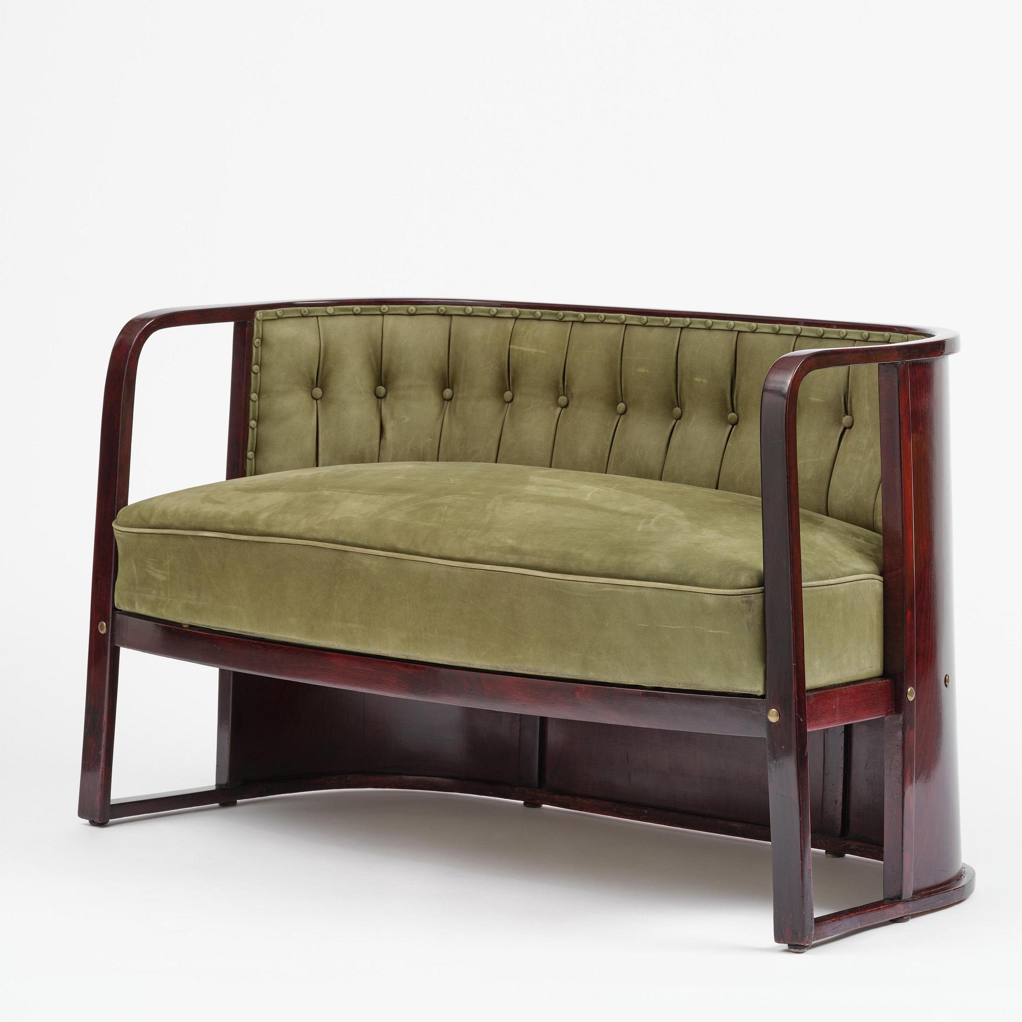 Josef Hoffmann, salongsmöbel, fyra delar, modell 421/428, Jacob & Josef Kohn, Wien, 1900-talets början.