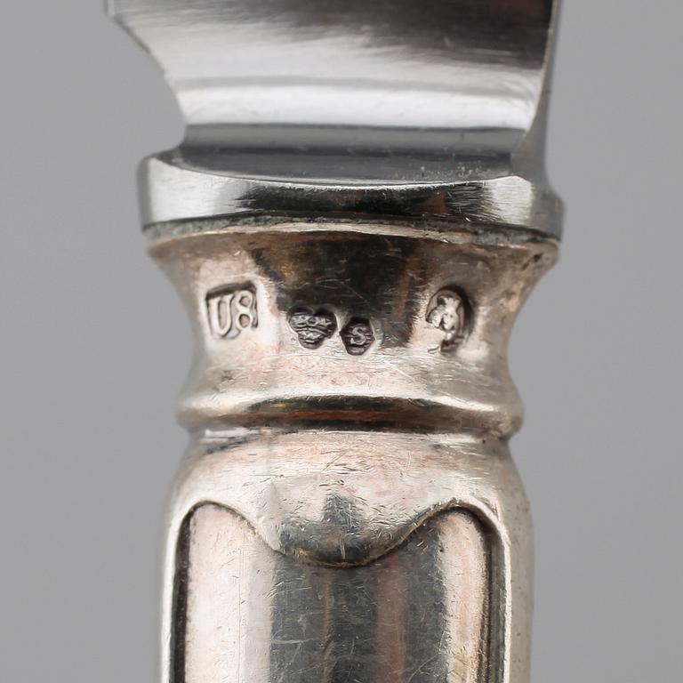 BESTICK, 99 delar, silver, CG Hallberg, Stockholm 1940-tal. Total vikt med stålblad ca 5034 gram.