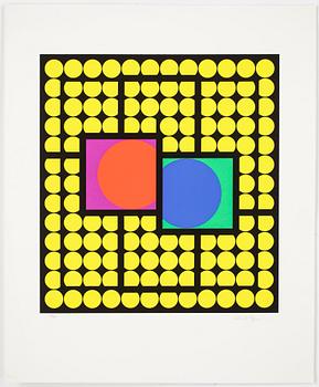 Victor Vasarely · VICTOR VASARELY, färgseriegrafi, signerad och numrerad 69/250. 1985.