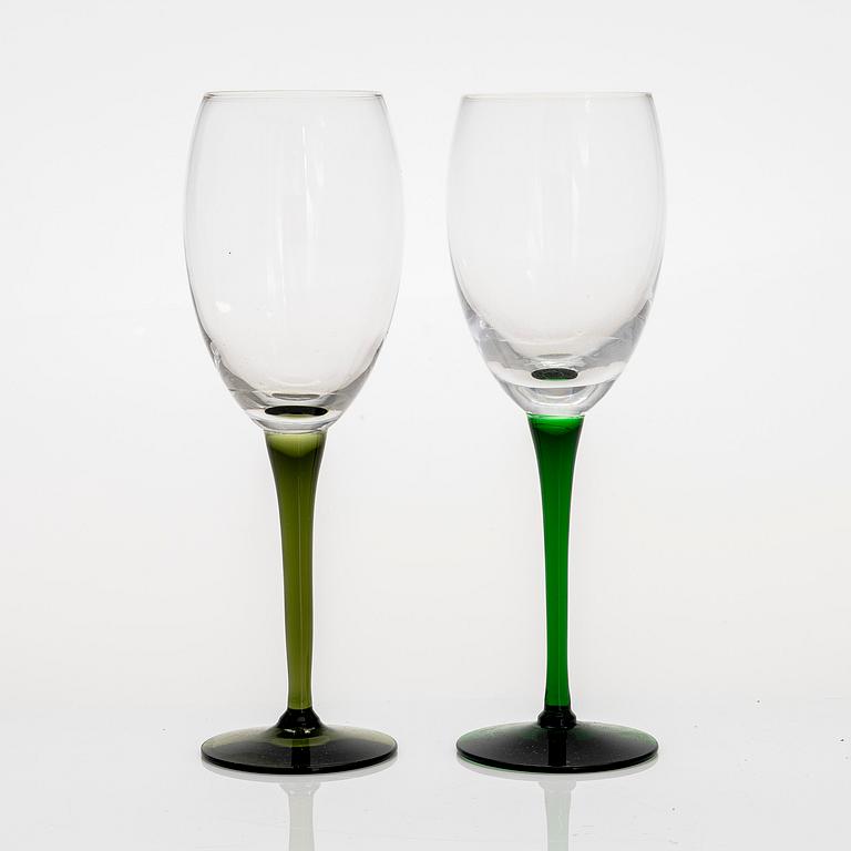 Saara Hopea, a set of ten 'Traviata' wine glasses, Nuutajärvi Notsjö.