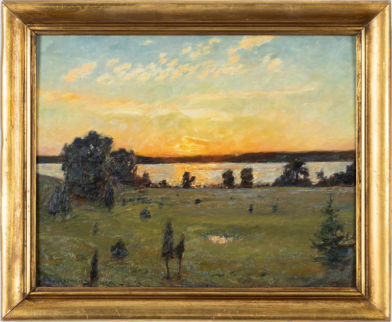 Gottfrid Kallstenius, Solnedgång över Vivassen från Nyslätt, Källvik.