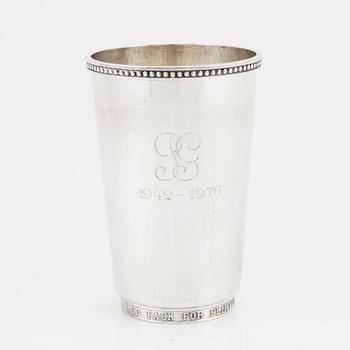 A Swedish silver vase, bearing the mark of Ceson, Gothenburg, 1976.