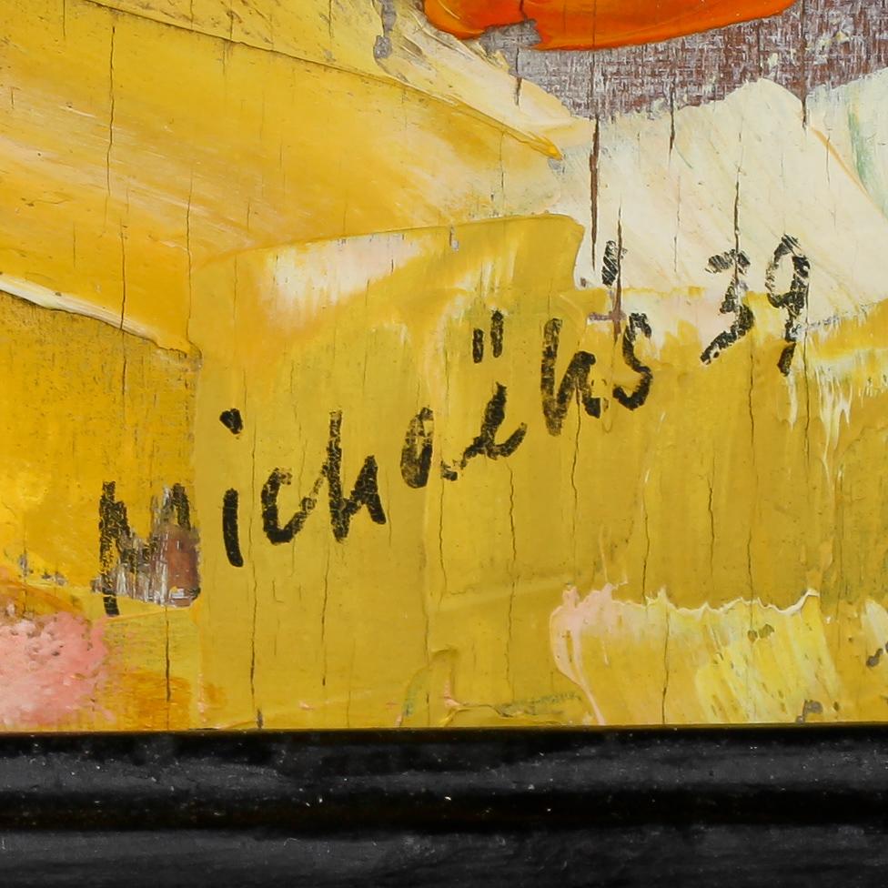 OKÄND KONSTNÄR, olja på pannå, signerad Michaëlis, daterad -39.