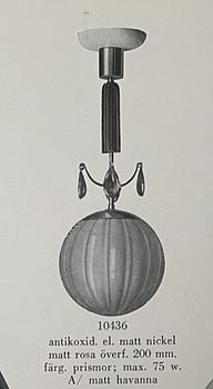 Harald Notini, a pair of ceiling lamps model "10436", Arvid Böhlmarks Lampvarufabrik, 1930s.