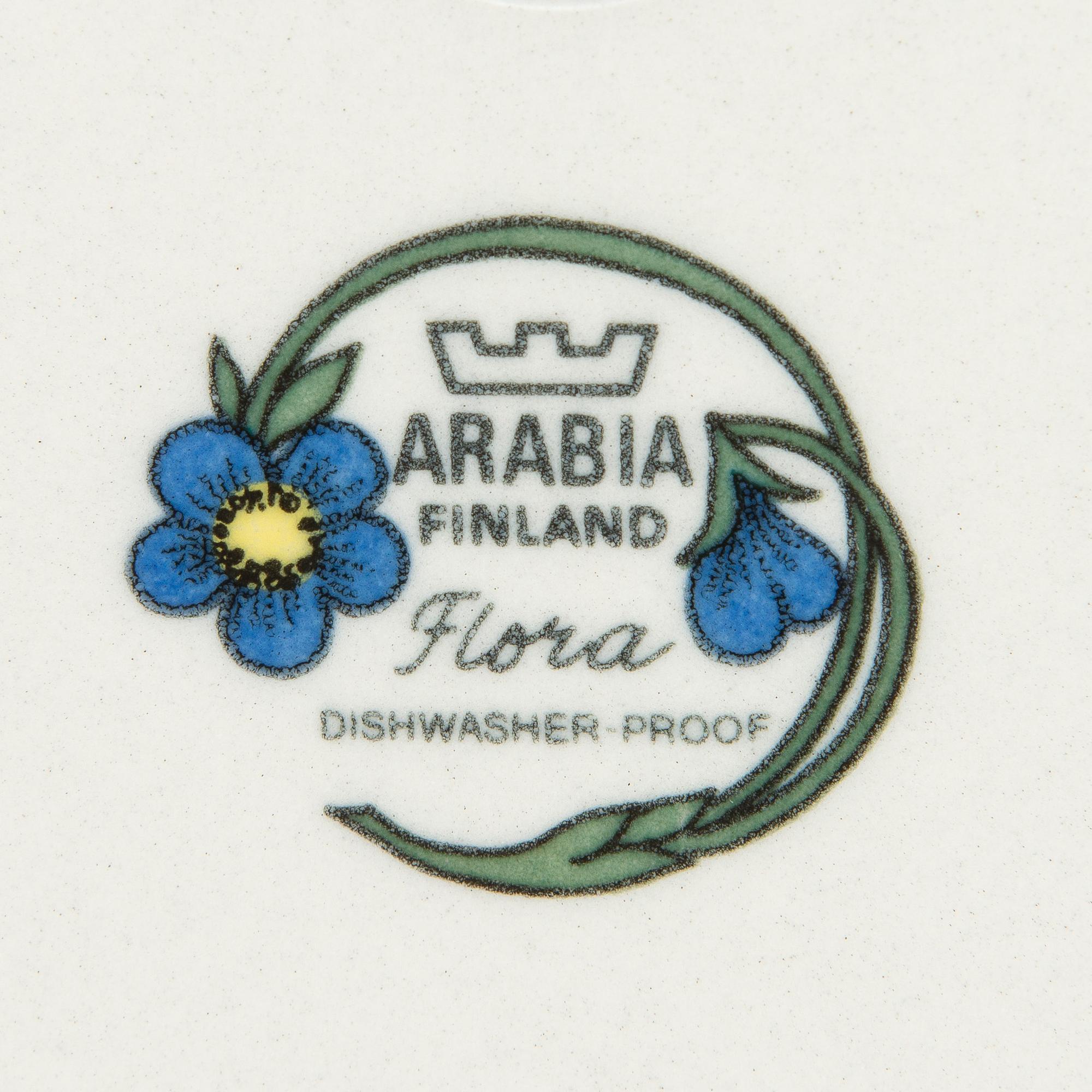 Esteri Tomula, Dinner service, 24 pieces, porcelain, “Flora”, Arabia, Finland.