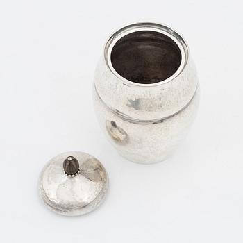 Georg Jensen, tedosa med lock, modell 38, sterlingsilver, 1919- ca 1927.