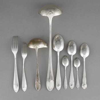SERVISDELAR, 52 st, silver, C.G Hallberg, Stockholm, 1900-talets mitt. Vikt ca 2572.