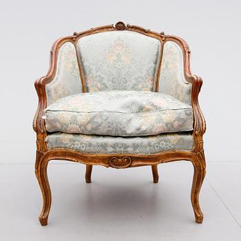 FÅTÖLJ, rokokostil, 1900-talets mitt.