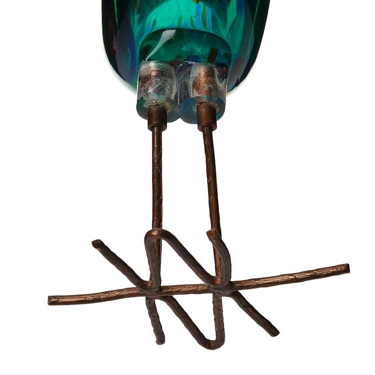 Alessandro Pianon, "Pulcino", skulptur, fågel, Vistosi, Murano, Italien, 1960-tal.