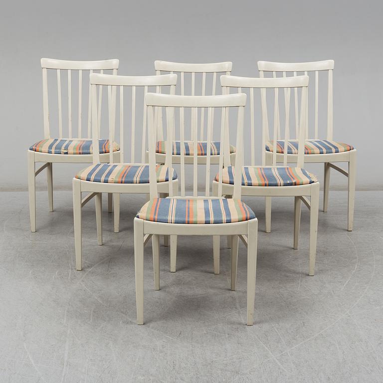 CARL MALMSTEN, table with 6 chairs, late 20th Century.