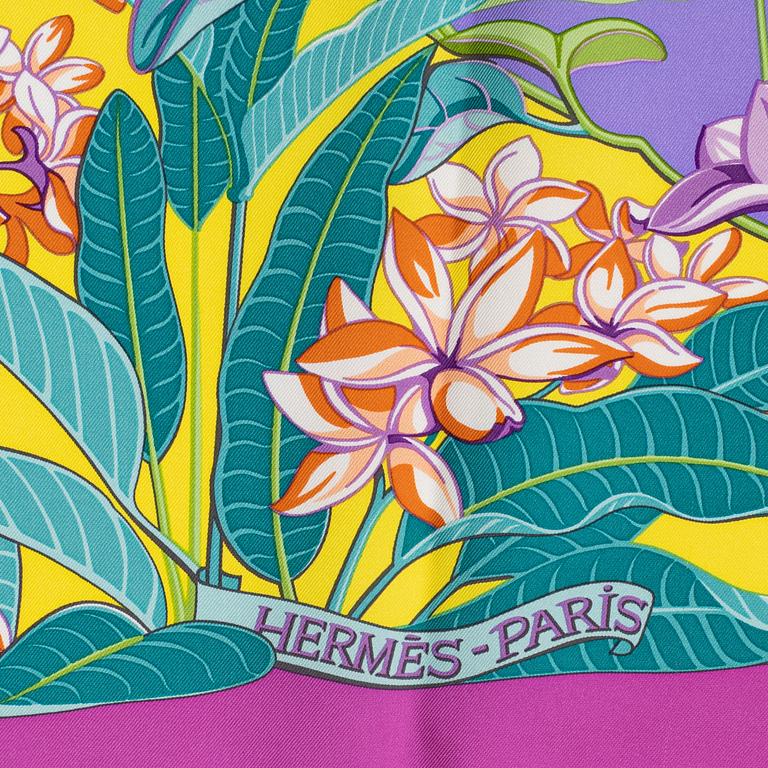 Hermès, a 'Flamingo Party' silk scarf.