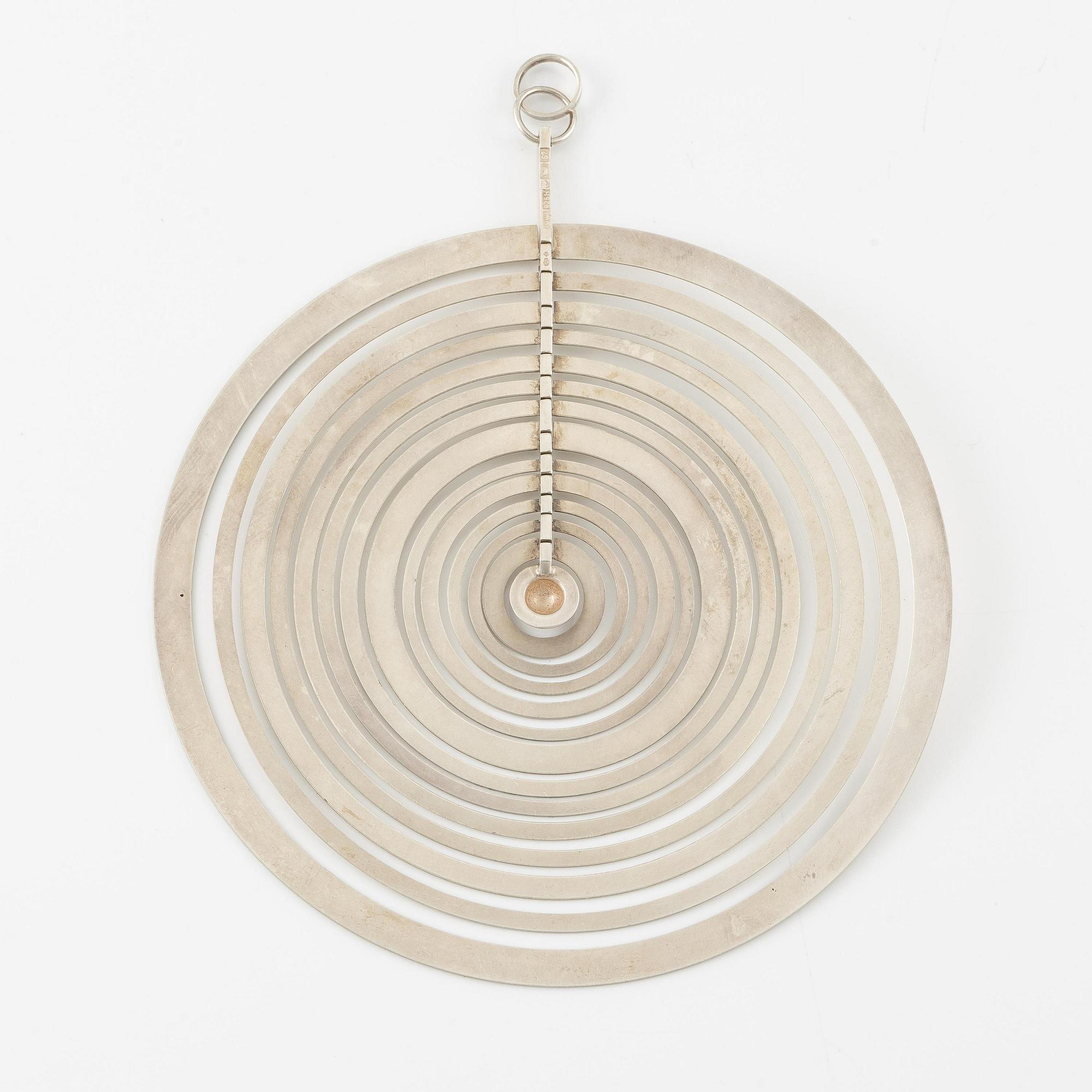 Tapio Wirkkala, a pendant, "Silver Moon" silver, Helsinki 1971.