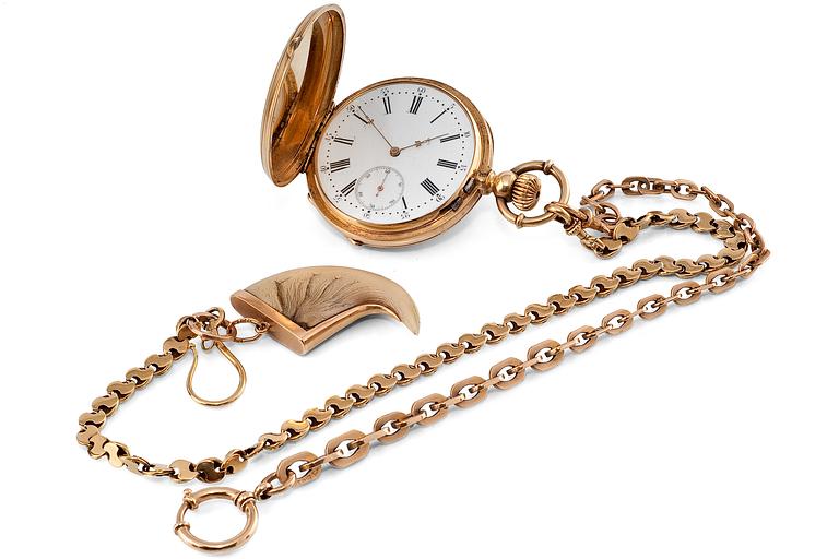 POCKETWATCH WITH 2 CHAINS.