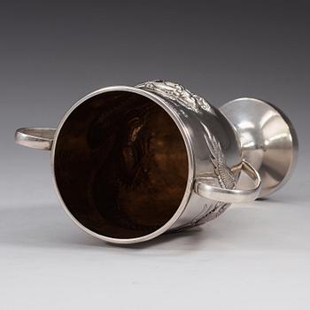 A silver cup with makers mark of Wang Hing, Hong Kong, early 20th Century.