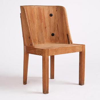 Axel Einar Hjorth, a stained pine 'Lovö' chair, Nordiska Kompaniet, Sweden 1930s.