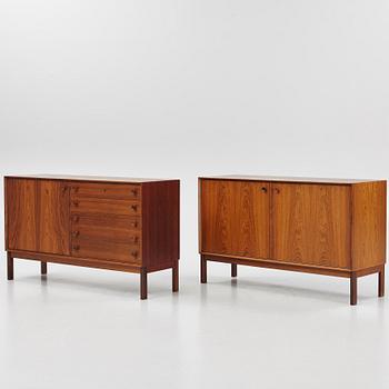 Yngvar Sandström, sideboards, ett par, Seffle Möbelfabrik, Säffle, 1950/60-tal.