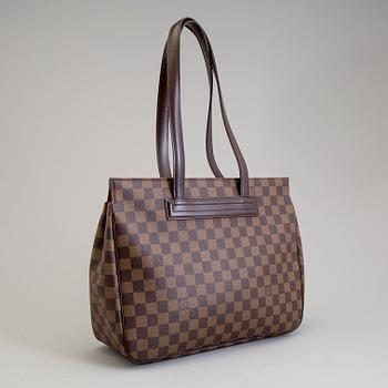 LOUIS VUITTON DAMIER EBENE PARIOLI SHOULDER TOTE.