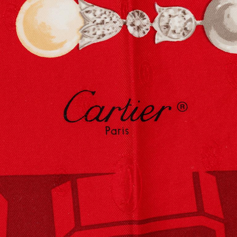 Cartier, a jacquard silk scarf.