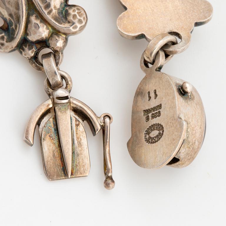 GEORG JENSEN, armband, sterlingsilver med granat.