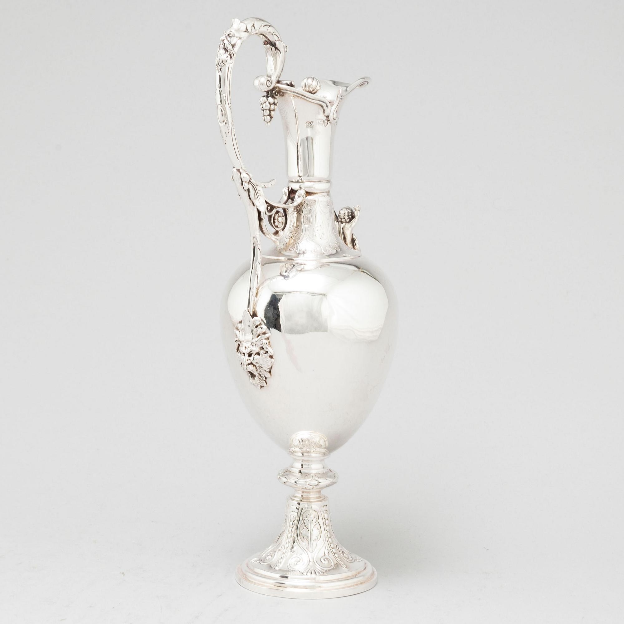Joseph Angle, vinkanna, silver, London 1860.