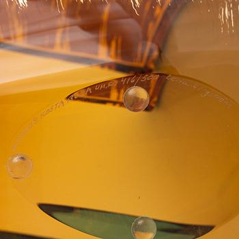 Lena Bergström, a glass sculpture, 'Saturnus' from the series 'Planets', Kosta Boda, Sweden.