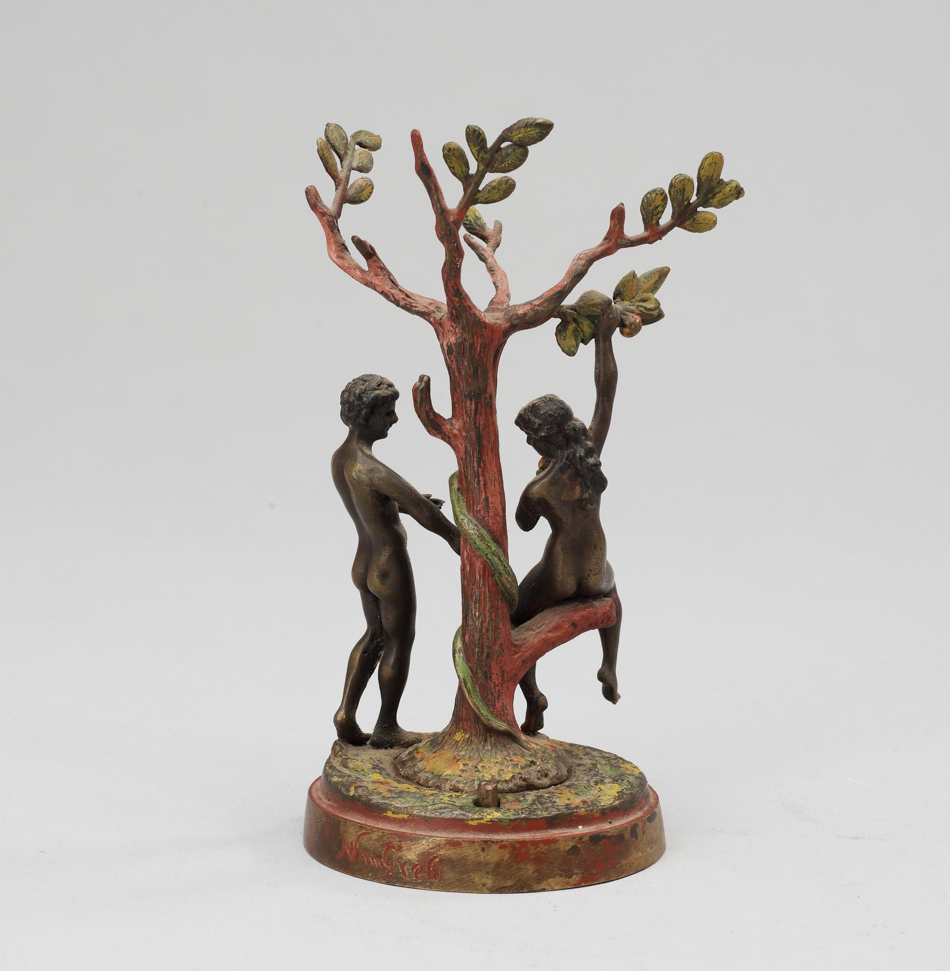 FIGURGRUPP, brons. Franz Bergmann, Wien, sign Namgreb.