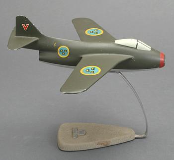 FLYGMODELL, SAAB, modell SAAB-29, "Flygande tunnan", 1950-tal.