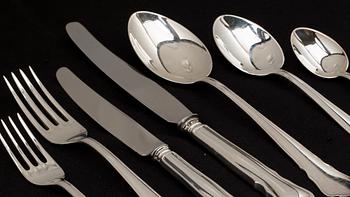 BESTICK, ca 84 dlr, "Chippendale", GAB, Stockholm, 1900-talets senare del, silver, totalvikt ca 2800 g.