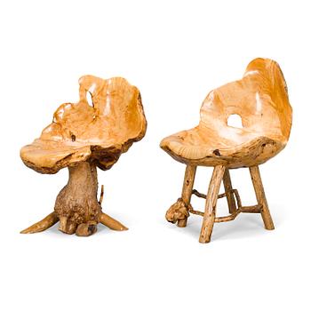 Mid-20th century burl stools.