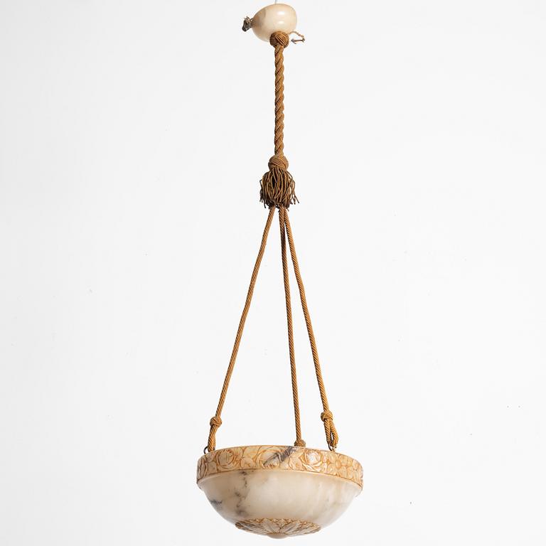 An alabaster ceiling lamp, 1920s.