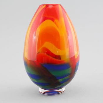 A glass vase by Berit Johansson for Sjöhyttan, signed and dated 1996.