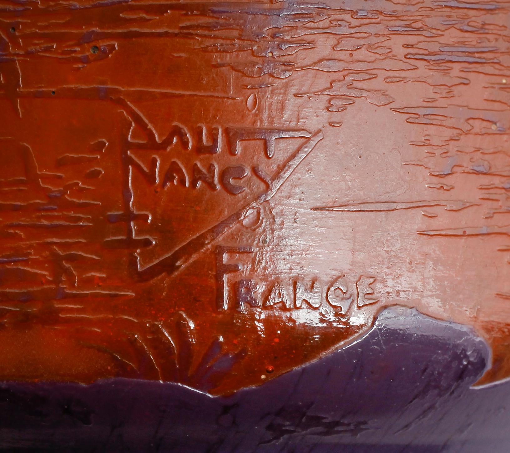 VAS, glas, jugend, signerad Daum Nancy, France.
