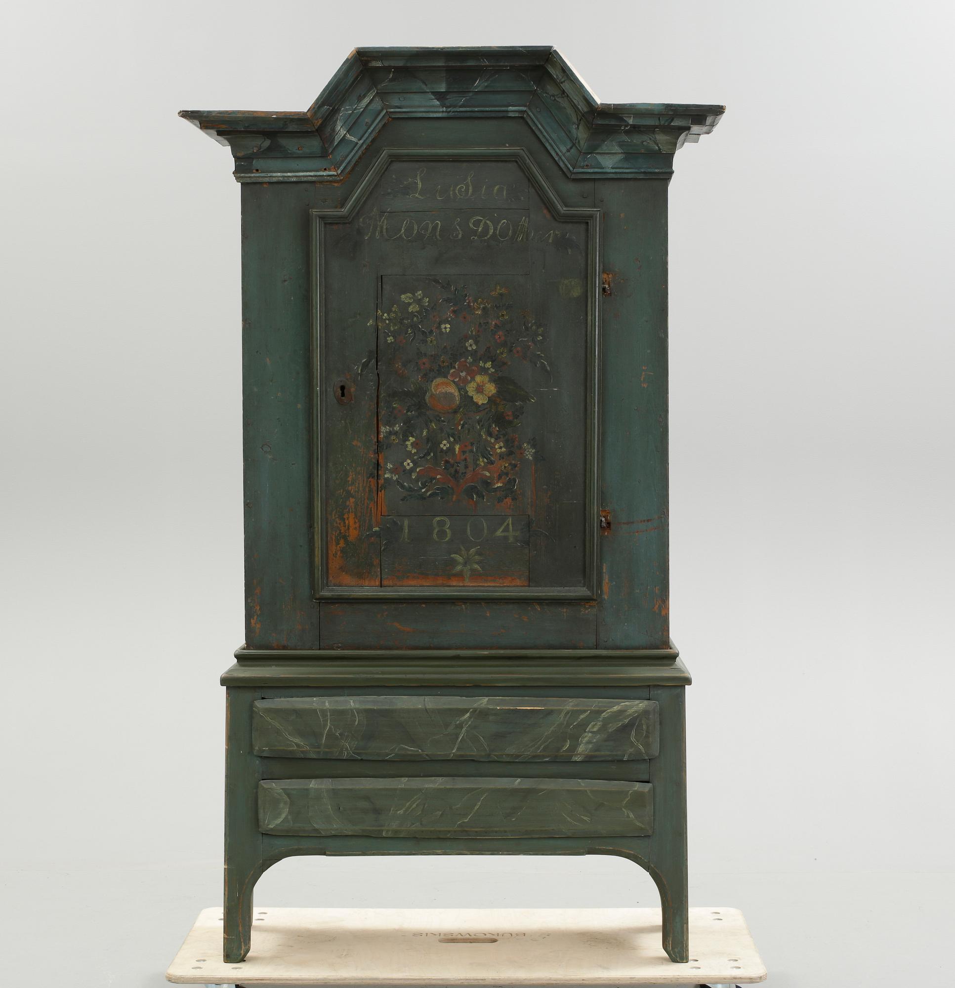 SKÅP, allmoge, Jämtland, bär datering 1804.