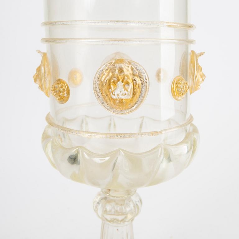 An Italian glass goblet mid 1900s.