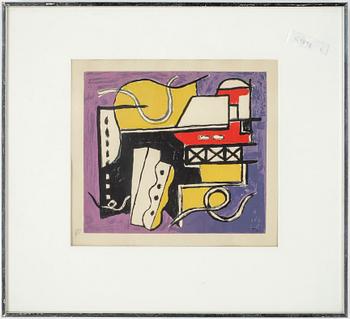 Fernand Léger · FERNAND LÉGER, efter, färgserigrafi, signerad i trycket FL, ej numrerad.