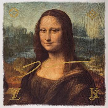 LOUIS VUITTON, sjal "Da Vinci Mona-Lisa" ur Master Collection av Jeff Koons 2017.