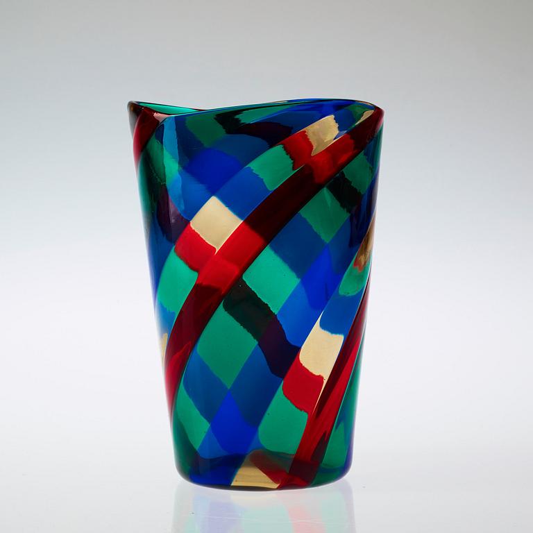 A Fulvio Bianconi 'a colori' glass vase, Venini, Murano, Italy 1950's.