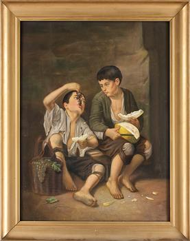 BARTOLOMÉ ESTEBAN MURILLO, efter, pastell på papper, otydl sign o dat 1914.