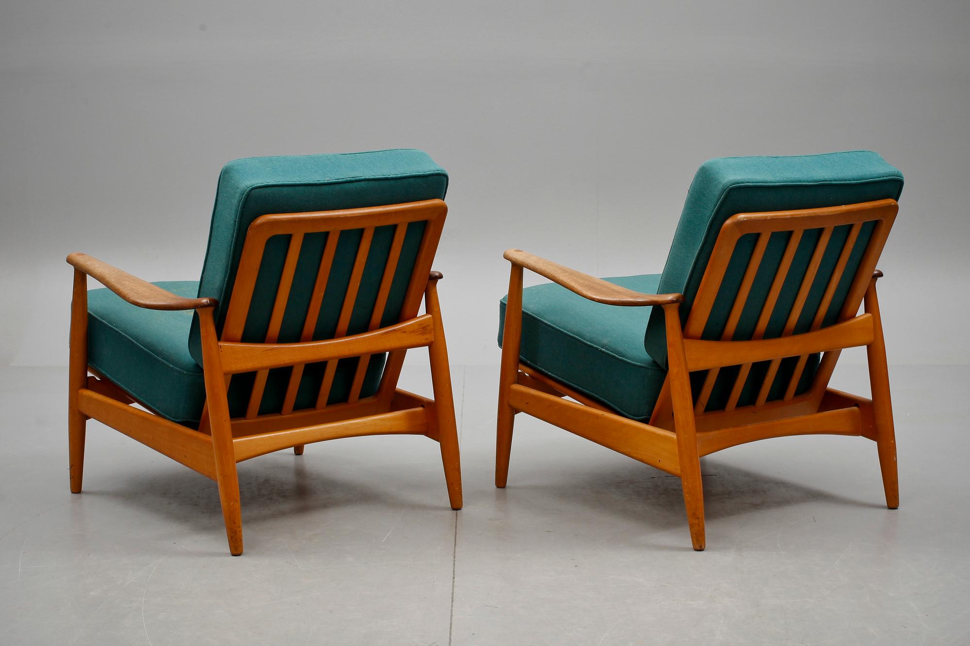 FÅTÖLJER, ett par, 1900-talets andra hälft.