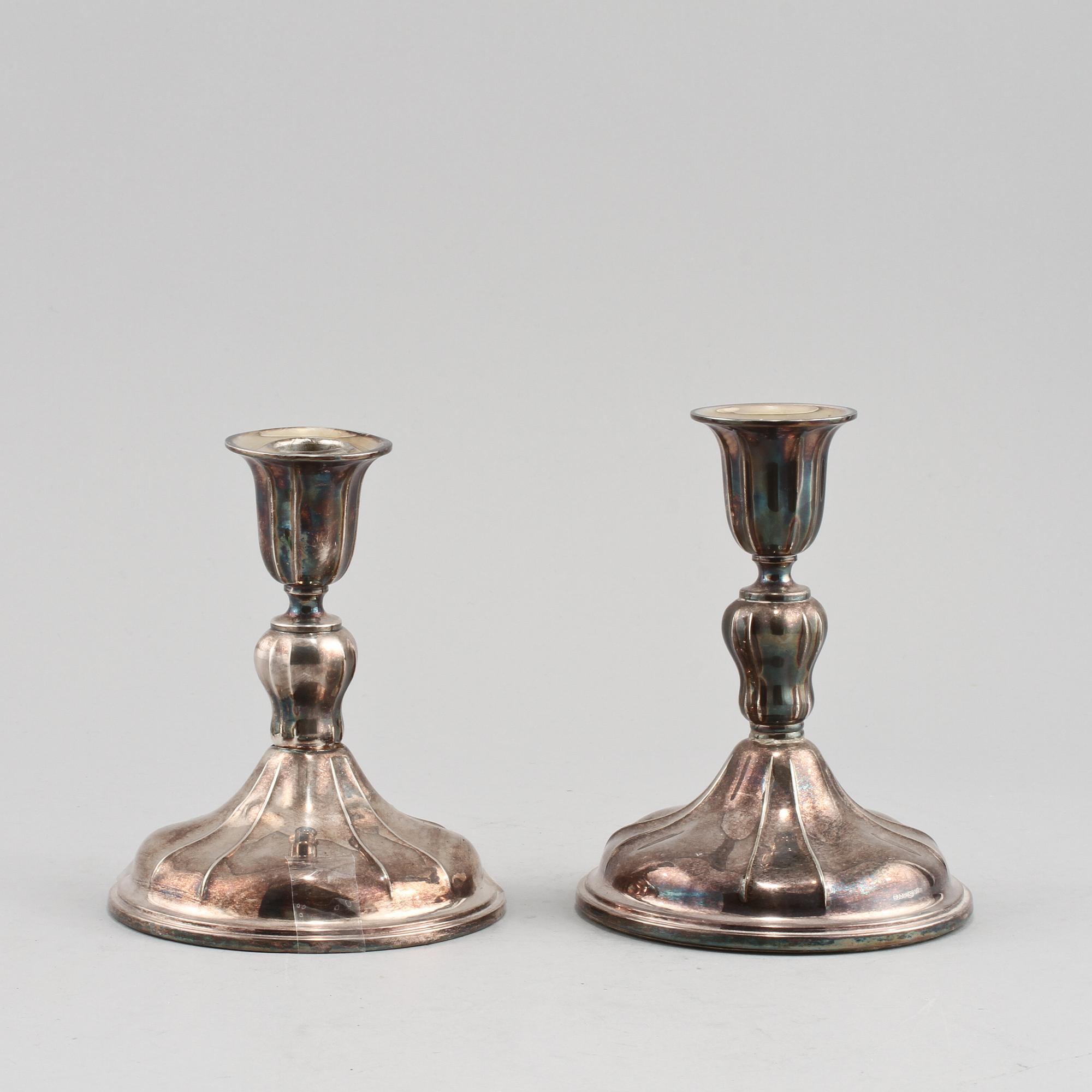 PARTI SILVER, silver, bla GAB Stockholm, 1900-tal. Vikt minus ljusstakar 438 g.