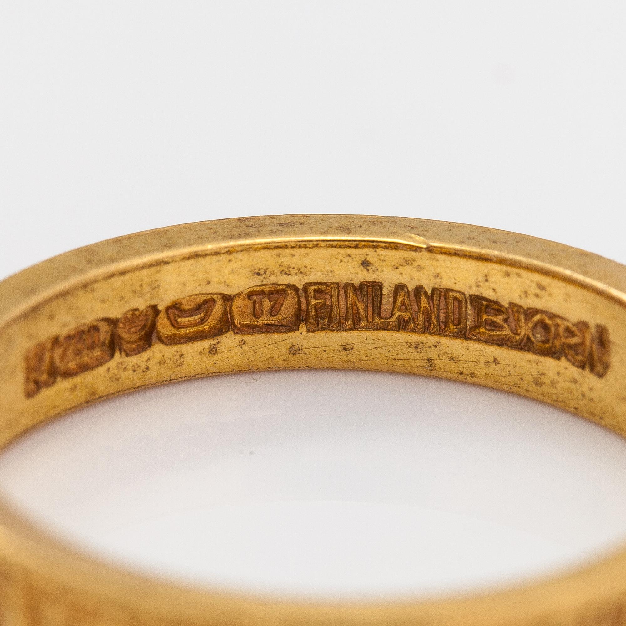 Björn Weckström, Ring "Lapp gold", 18K guld. Lapponia 1972.
