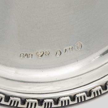 Coasters, 12 st, silver, GAB, Stockholm 1951.